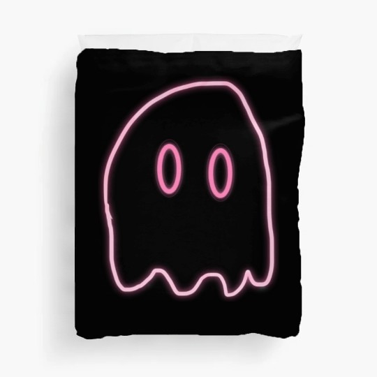 Pink neon ghost Duvet Covers