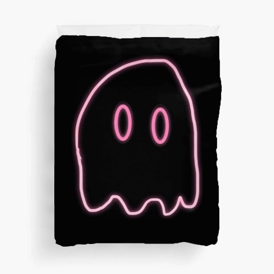 Pink neon ghost Duvet Covers