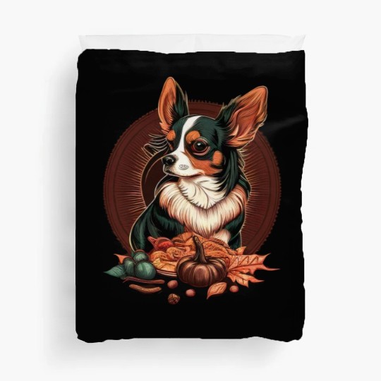 Chihuahua | Thanksgiving Day Farmer Food Autumn Duvet Covers