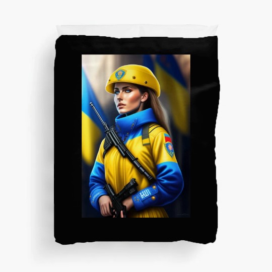 ukraine soldier art Duvet Covers