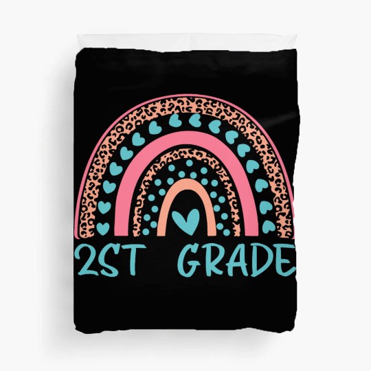 Second Grade Rainbow Girls Boys Teacher 2nd Grade Duvet Covers