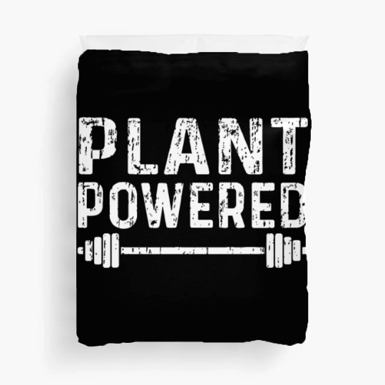 Workout Motivation Plant Powered Fitness Gym Vegan Duvet Covers