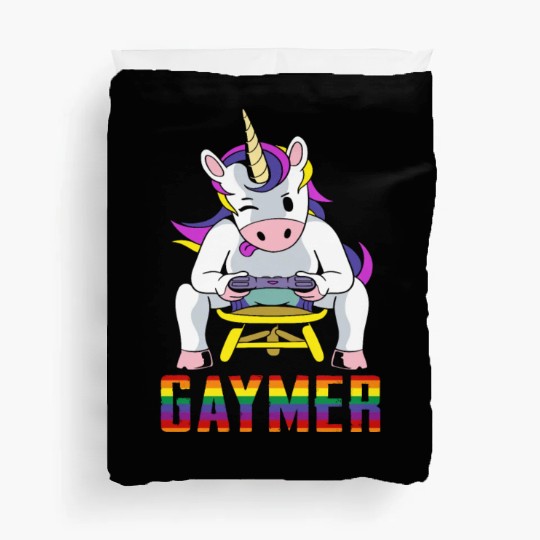 LGBTQ Gaymer Gamer Gay Rainbow Unicorn Duvet Covers