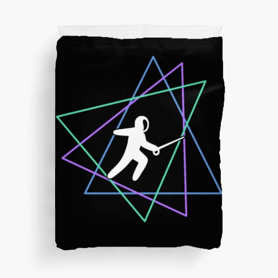 Geometric Fencing Duel Duvet Covers