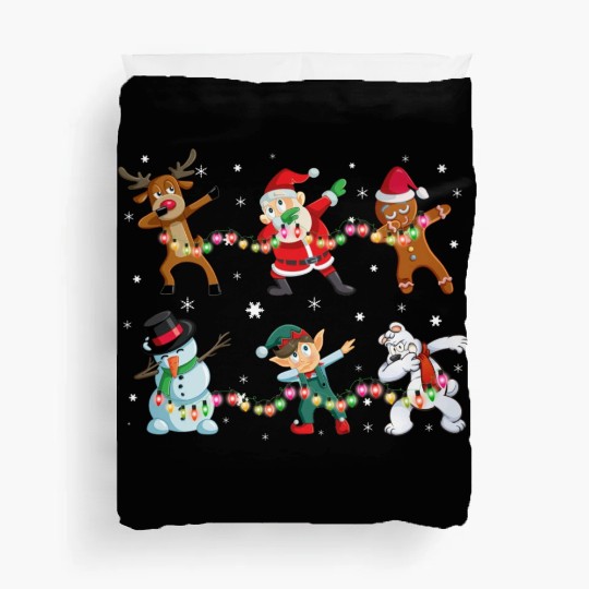 Funny Dabbing Santa And Friends Duvet Covers Christmas