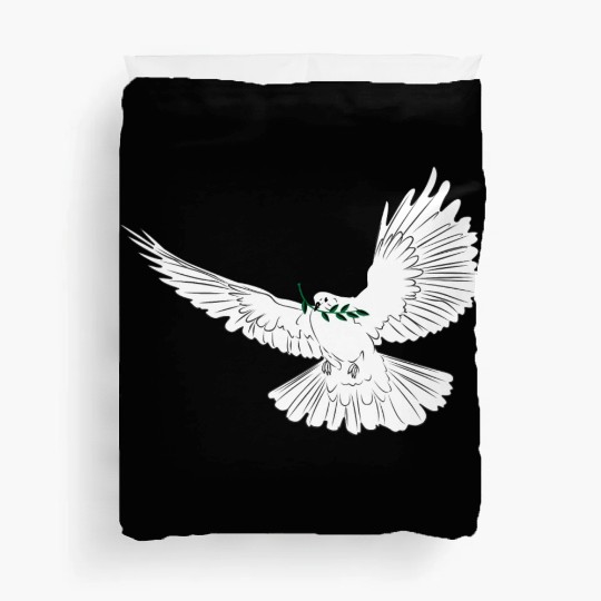 Peace dove white with laurel branch Duvet Covers