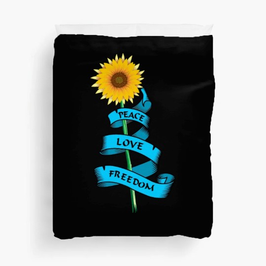 Sunflower Peace love freedom Duvet Covers