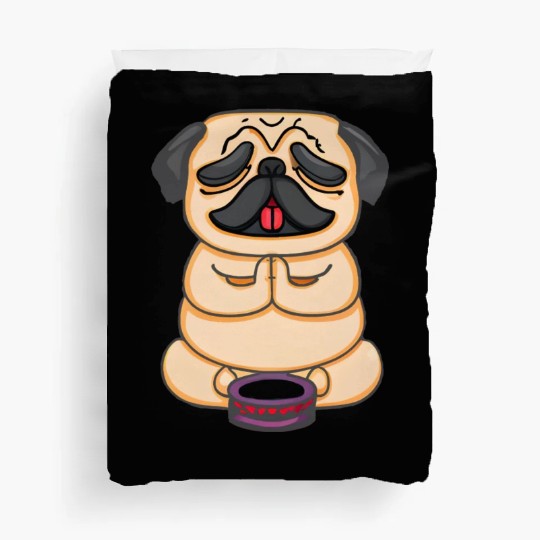 Serene Buddha Pug Minus Circle Duvet Covers