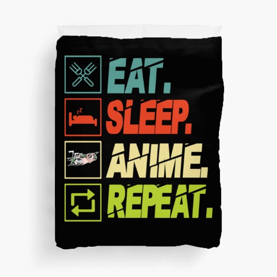Eat Sleep Anime Repeat Ramen Kawaii Japanese Manga Duvet Covers