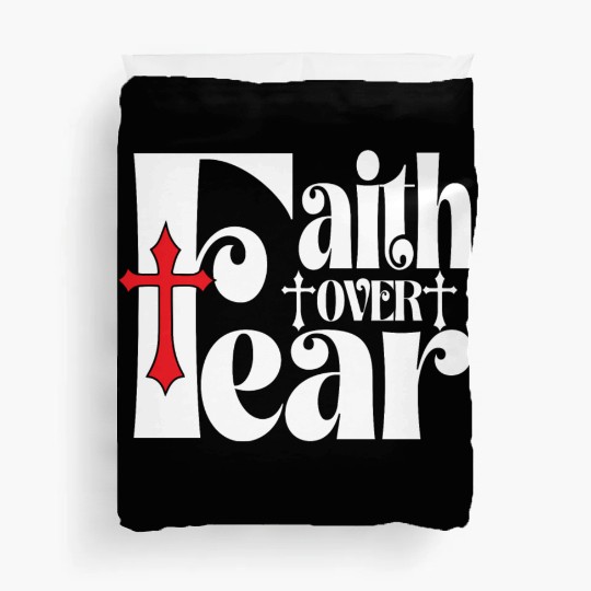 Faith Over Fear Love Jesus Christian Christmas Duvet Covers