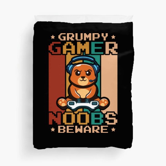 Gaming, Gaming, Video Game, Grumpy Cat Gamer Duvet Covers