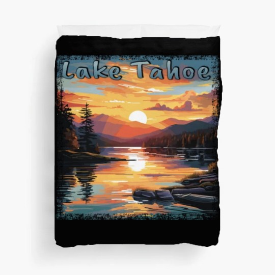 Grunge Sunset: Vacation at Lake Tahoe, Duvet Covers