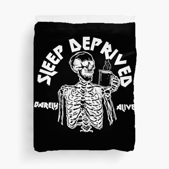 Funny Skeleton Drinking Coffee Duvet Covers