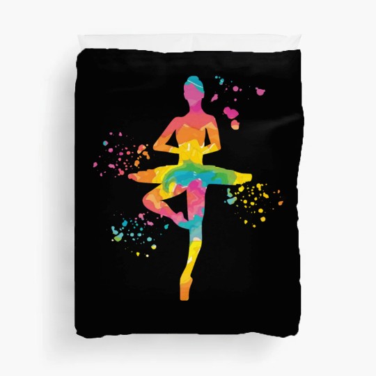 Ballet Dancer Colorsplash Ballerina Duvet Covers
