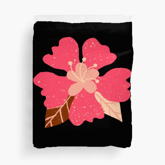Hot Pink Hibiscus Flower Duvet Covers