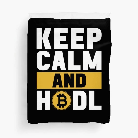 Cryptocurrency Keep Calm And HODL Stock Market Duvet Covers