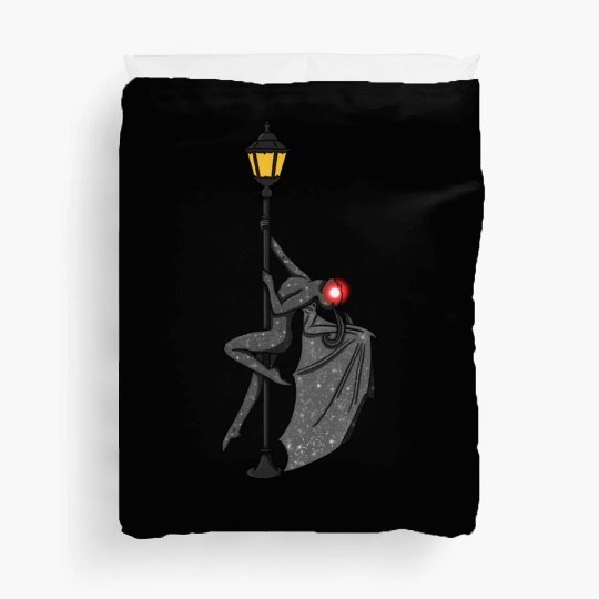 Mothman Pole Dancing On A Street Lamp Funny Duvet Covers