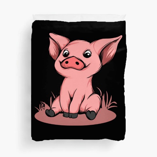 Cute Funny Happy Piglet Graphic Pig Lover Gift Duvet Covers