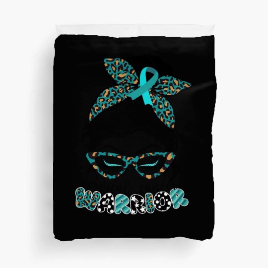 Cervical Cancer Warrior Messy Bun Girl Design Duvet Covers