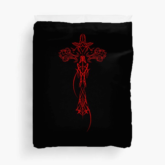 Cyber Crucifix Awesome Cybersigilism For Geometric Duvet Covers