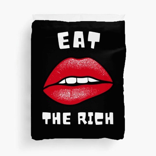 Eat The Rich Red Lips Socialist Duvet Covers