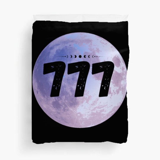 Purple Moon Angel Numbers 777 Duvet Covers