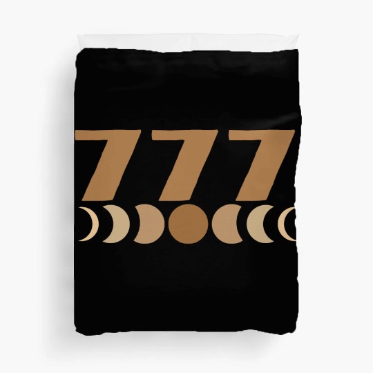 Moon Cycle Brown Angel Numbers 777 Duvet Covers