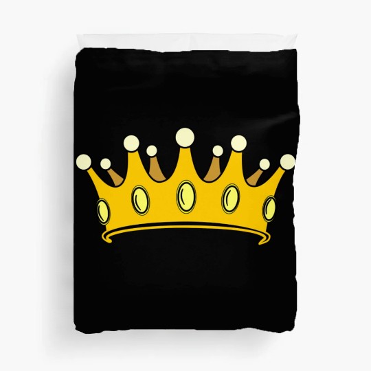 Crown gold colored with pearls Duvet Covers