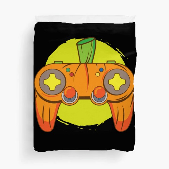 Gamer Life Halloween Pumpkin Head Video Game Duvet Covers