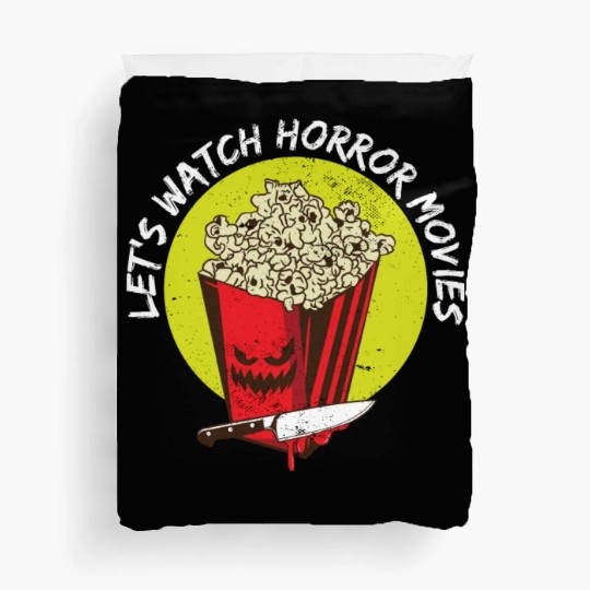 Let's Watch Horror Movies Happy Halloween Creepy Duvet Covers