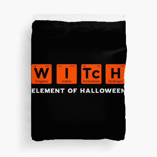 Periodic Table Witch Element of Halloween Duvet Covers