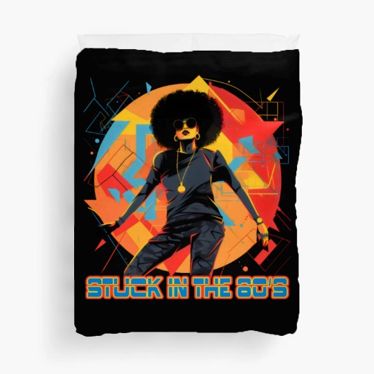 old school hip hops afro girl. Duvet Covers