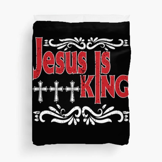 Jesus Is King Love Jesus Christian Christmas Duvet Covers