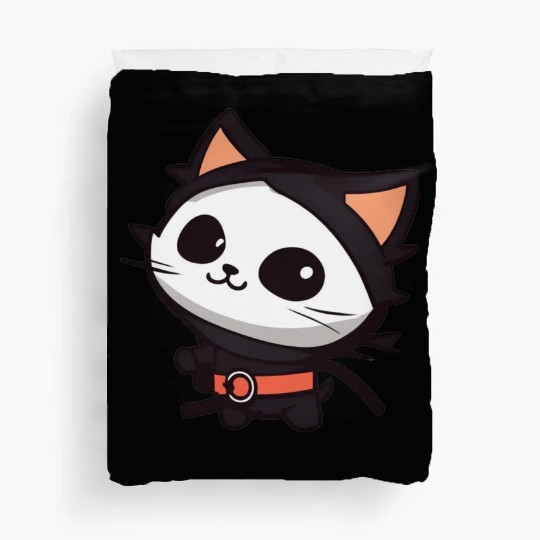 Black Cat Superhero Cartoon Design Duvet Covers