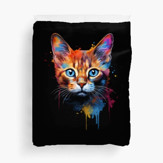 Color Explosion Abyssinian Cat Cute Duvet Covers