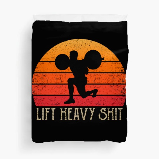 Lift Heavy Gym Clothing Retro Bodybuilding Leg Day Duvet Covers