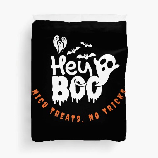 Cute NICU Halloween | NICU treats, no tricks Duvet Covers