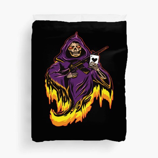 Spades Ace Death Poker Texas Hold'em Duvet Covers