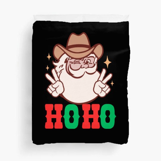 vintage retro western Santa ,Christmas Duvet Covers