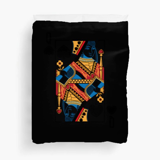 Halloween Playing Card Queen Of Spades Duvet Covers