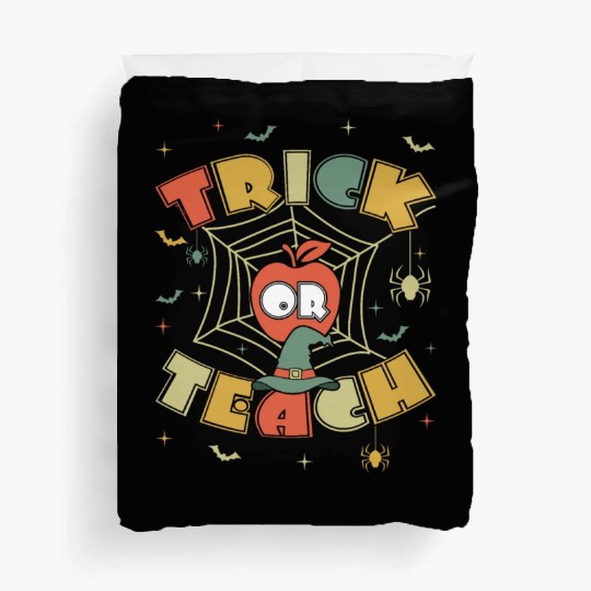 For Teachers Groovy Halloween Retro Vintage Hippie Duvet Covers