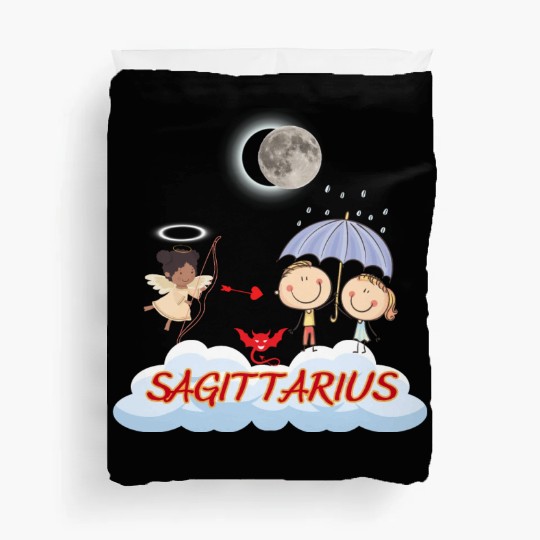 Zodiac Sign Sagittarius Astrology Angel & Bow Duvet Covers