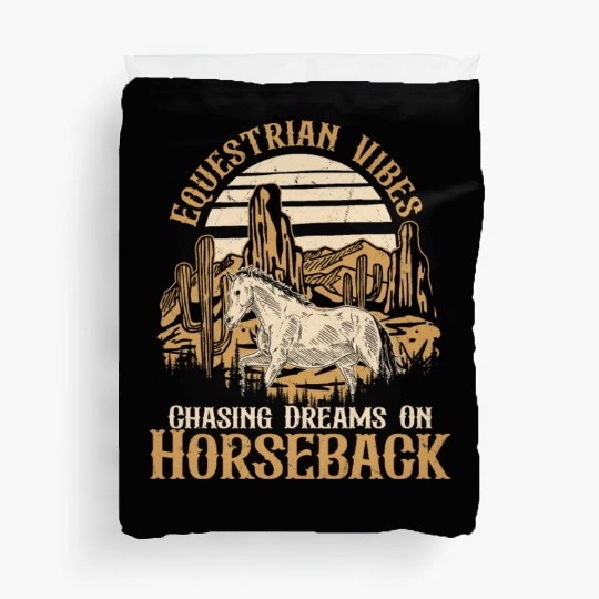 Equestrian Vibes, Chasing Dreams On Horseback. Hor Duvet Covers