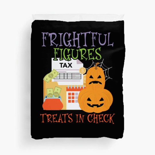 Frightful Figures Treats in Check Halloween Duvet Covers