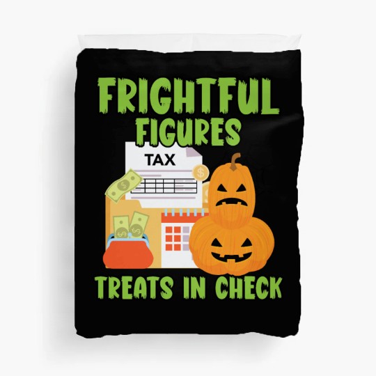 Frightful Figures Treats in Check Halloween Duvet Covers