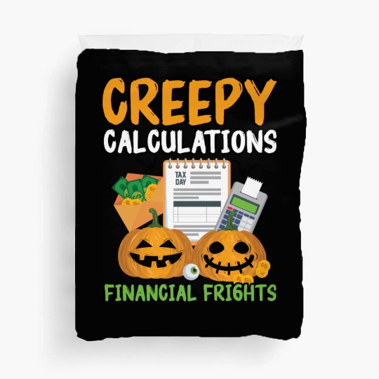Creepy Calculations Financial Frights Halloween Duvet Covers