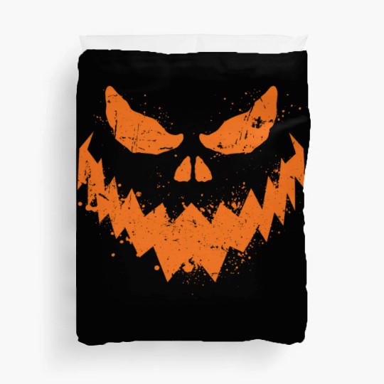 Cool Pumpkin Head Face Lazy Halloween Pumpkin Duvet Covers