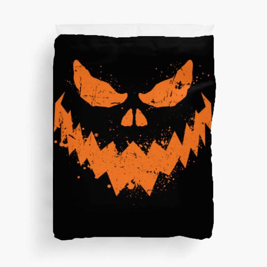 Cool Pumpkin Head Face Lazy Halloween Pumpkin Duvet Covers