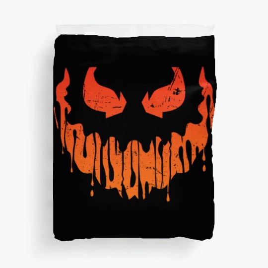 Cool Pumpkin Head Face Creepy Halloween Pumpkin Duvet Covers