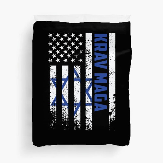 Krav Maga American USA Israel Flag Duvet Covers
